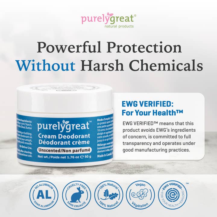 Purelygreat Natural Deodorants - Wholesale Deodorant - Unisex - Purelygreat Cream Deodorant - Unscented5