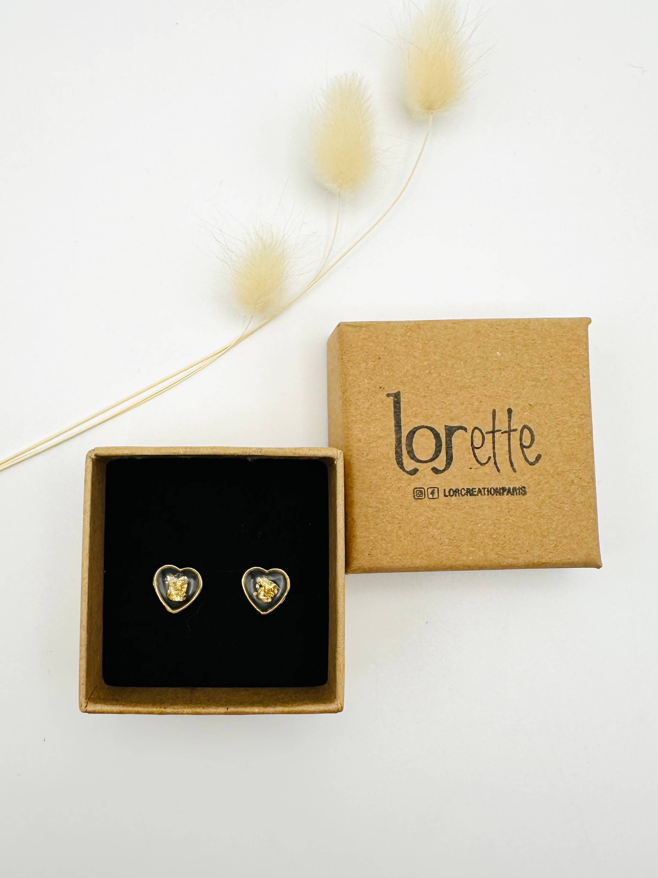 LOR CREATION - Wholesale Stud/Post Earrings - Croquette d'or heart - Ear stud1