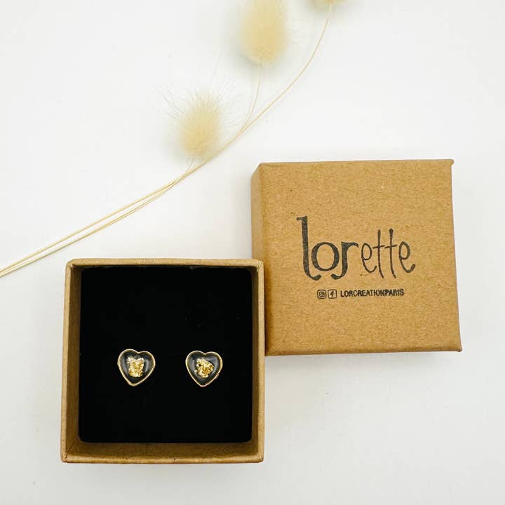 LOR CREATION - Wholesale Stud/Post Earrings - Croquette d'or heart - Ear stud1