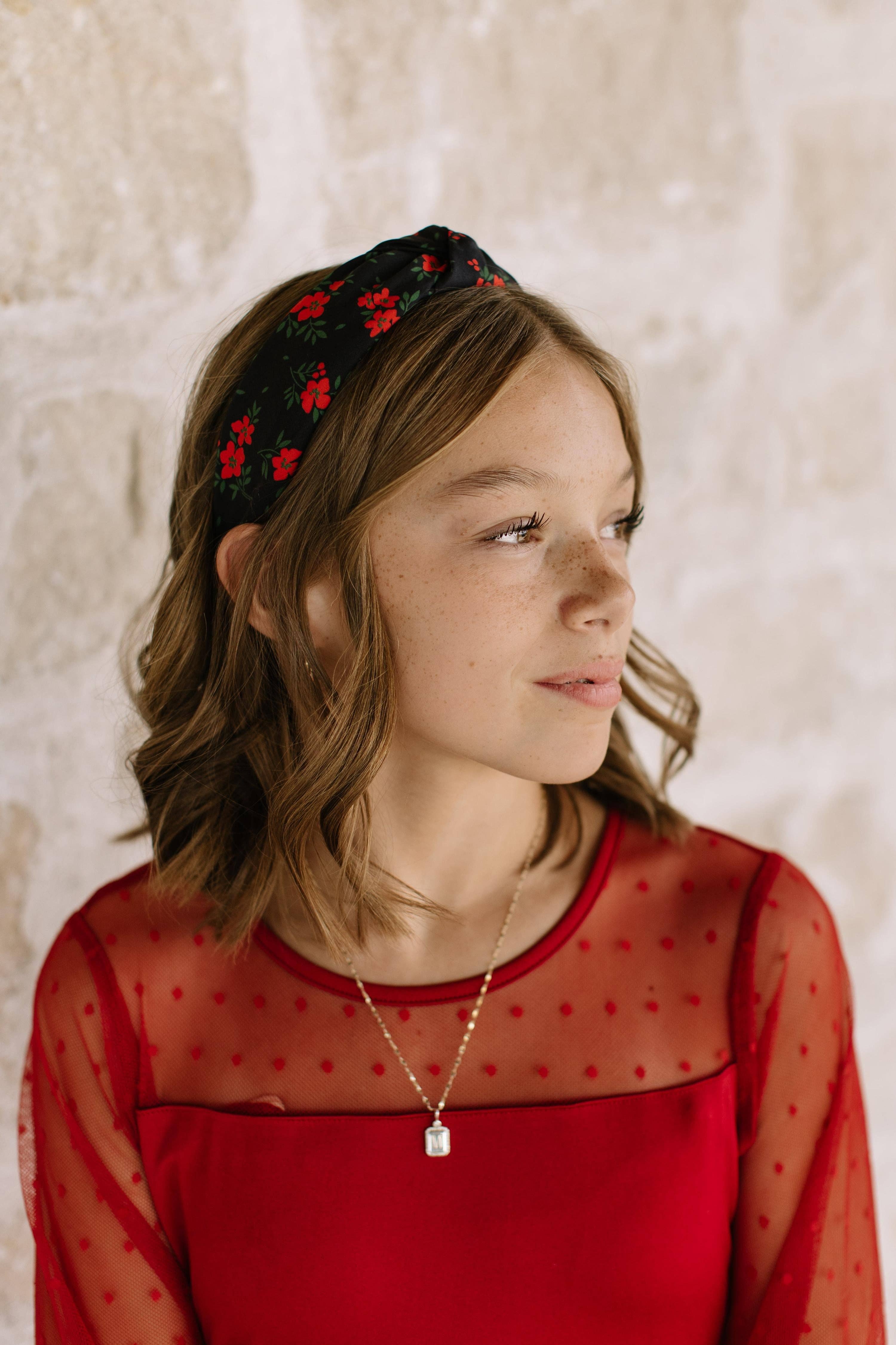 Boon Ties – wholesale Fashion headband – women's – Red Hot Floral - Knotted Headband1