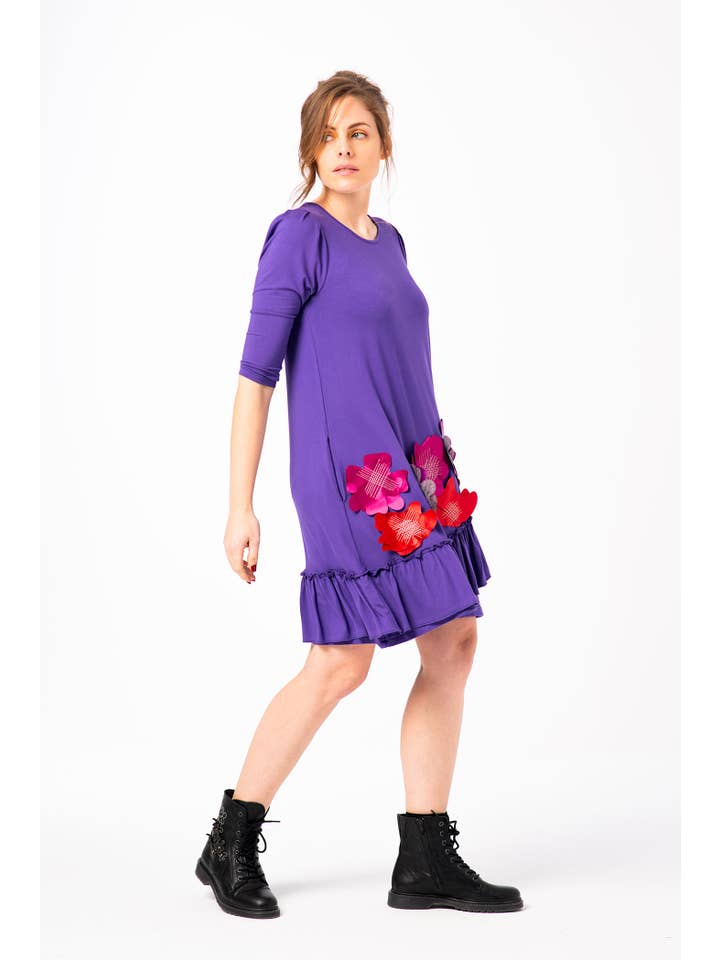 Mamatayoe – Großhandel Kleid – Damen – Lilafarbenes Kleid mit einem Flug. Harmony-Kleid1