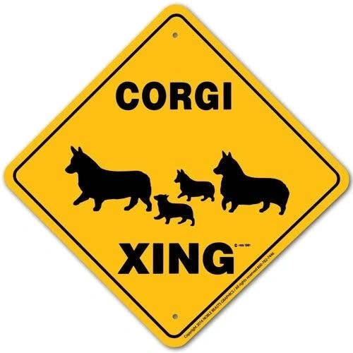 Smart Horse Gear - Wholesale Sign - Corgi (Pembroke) Xing Sign Aluminum 12 in X 12 in #20372