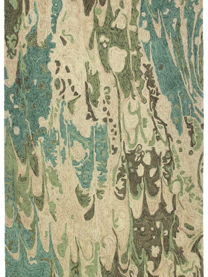 Marble Collection Green 2'6" x 8' Runner Runner for wholesale by contempo fashion