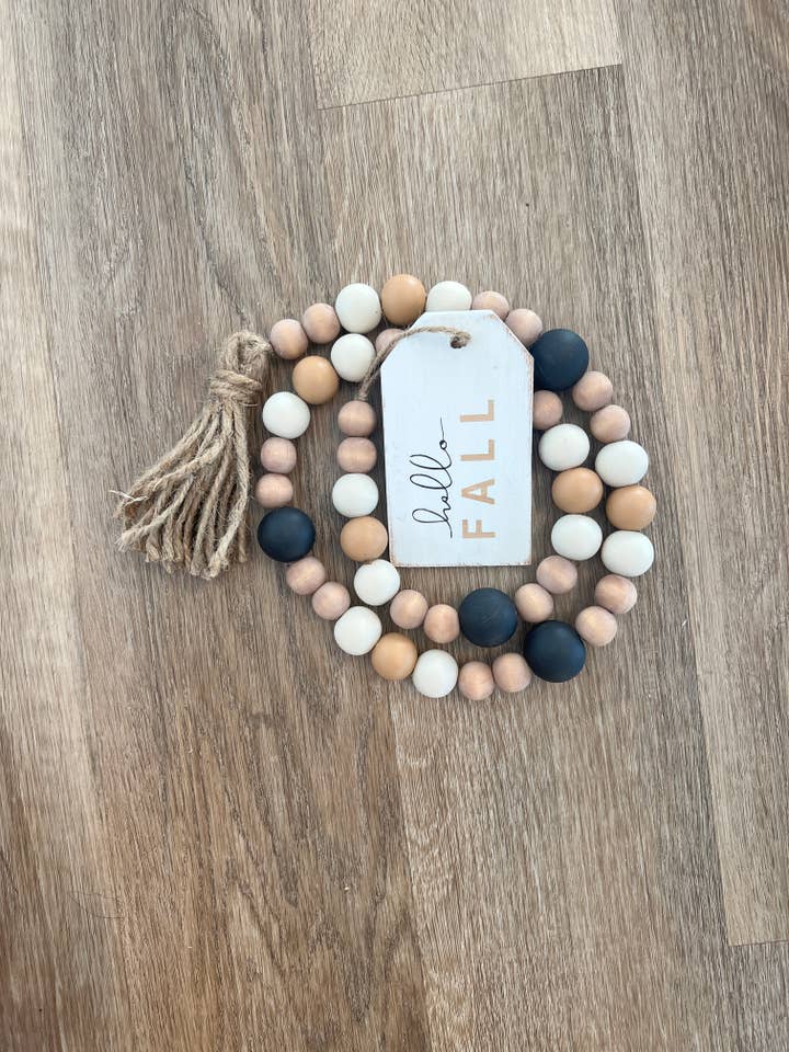 Wood Bead Garland - Hello Fall II for wholesale by Uniquely You Creative