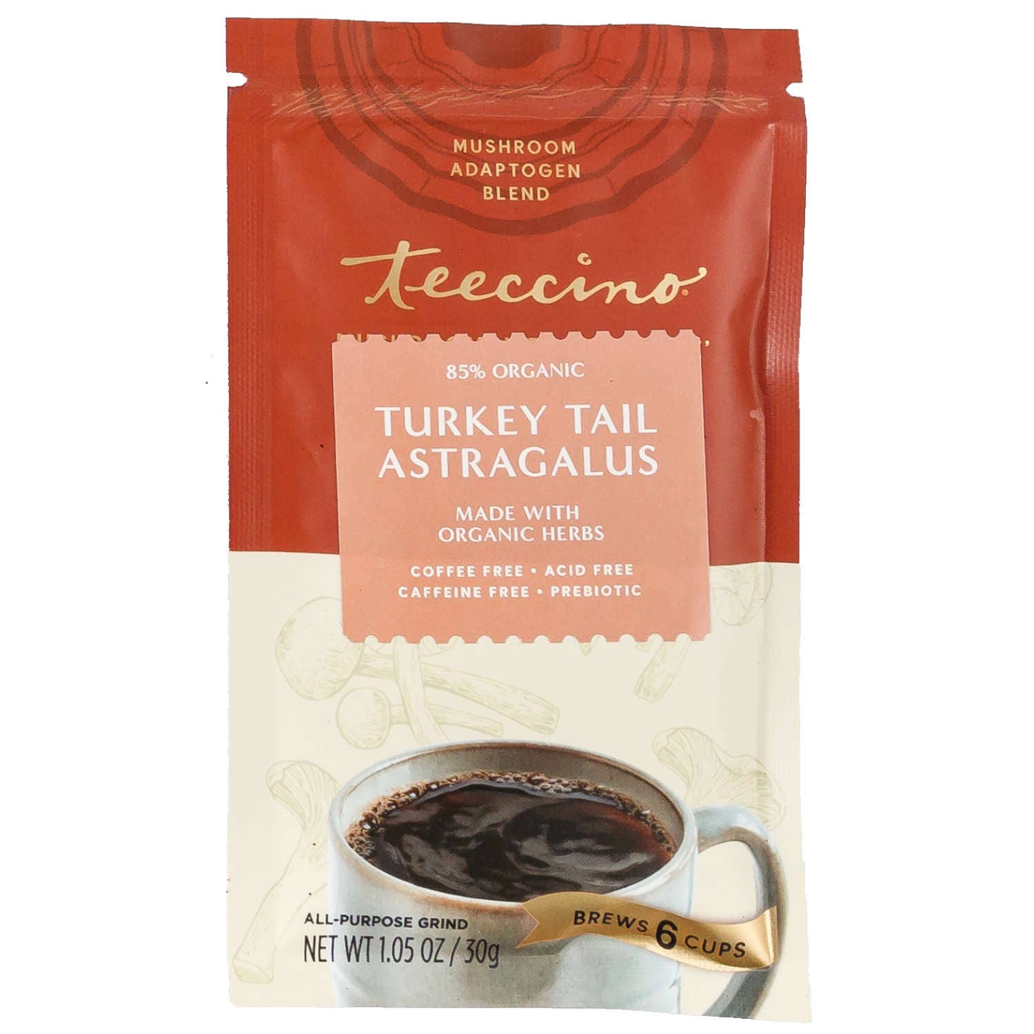 Teeccino - Wholesale Ground Coffee - Turkey Tail Astragalus Toasted Maple Mushroom Herbal Coffee0