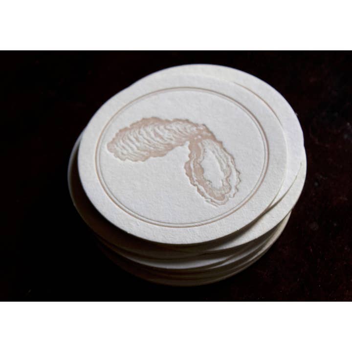 Ancesserie Letterpress - Wholesale Coasters - Pearl Oyster Coasters2