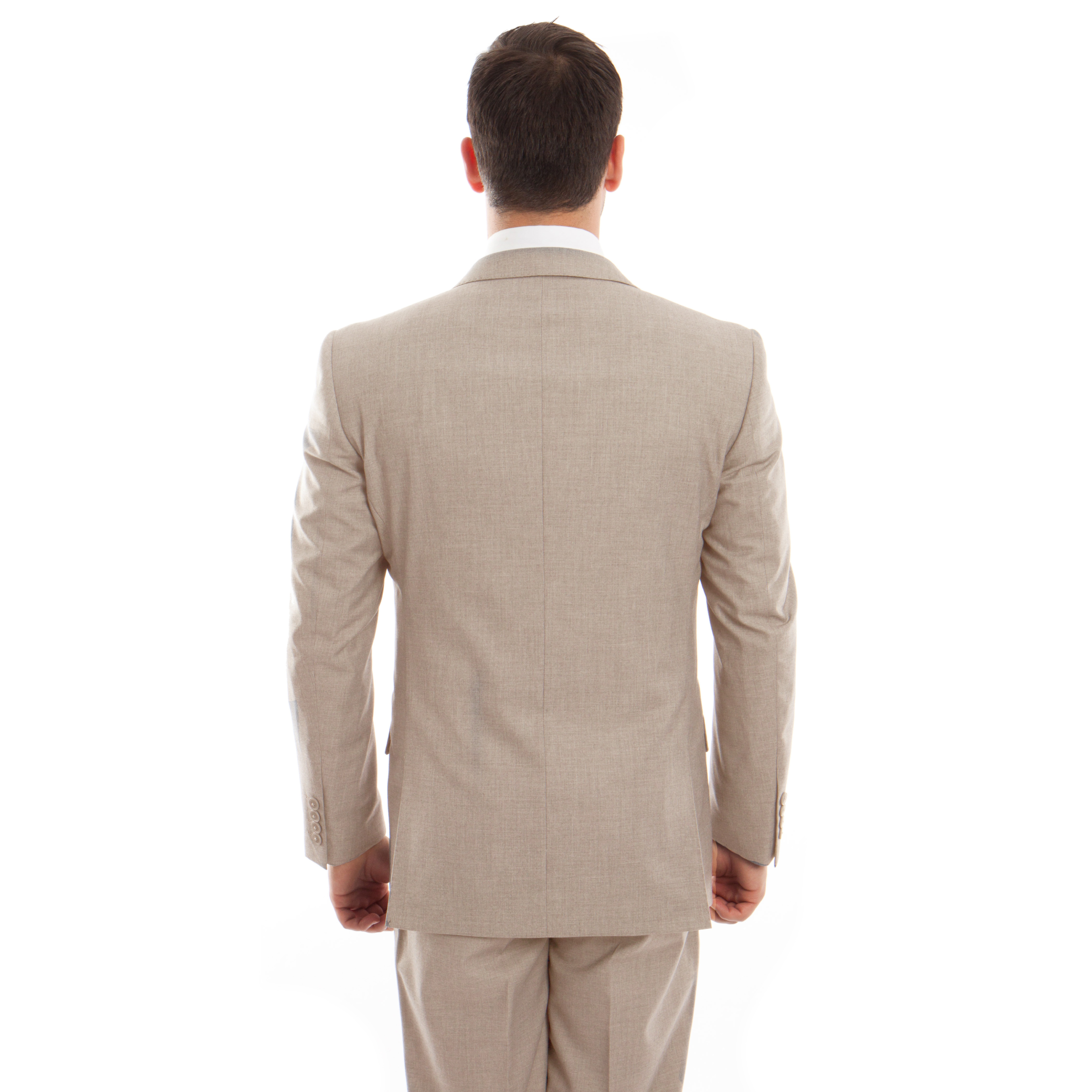 Suits America - Wholesale Suit Set - Men's - Mens Suit Premium Wool 3pc Modern Fit w/ Vest, Tan1