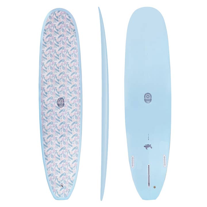 Baby Log Mid / Mini Longboard - Floral Inlay for wholesale by Surfboard Trading Co.