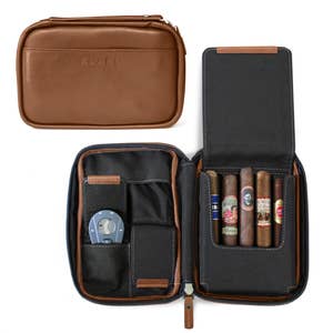 Luxury Cigar Cedar Wood Humidor Portable Travel Leather Cigar Box Humidor  Box with Customized Logo Zipper Bag - China Cigar Box and Cigar Humidor  price