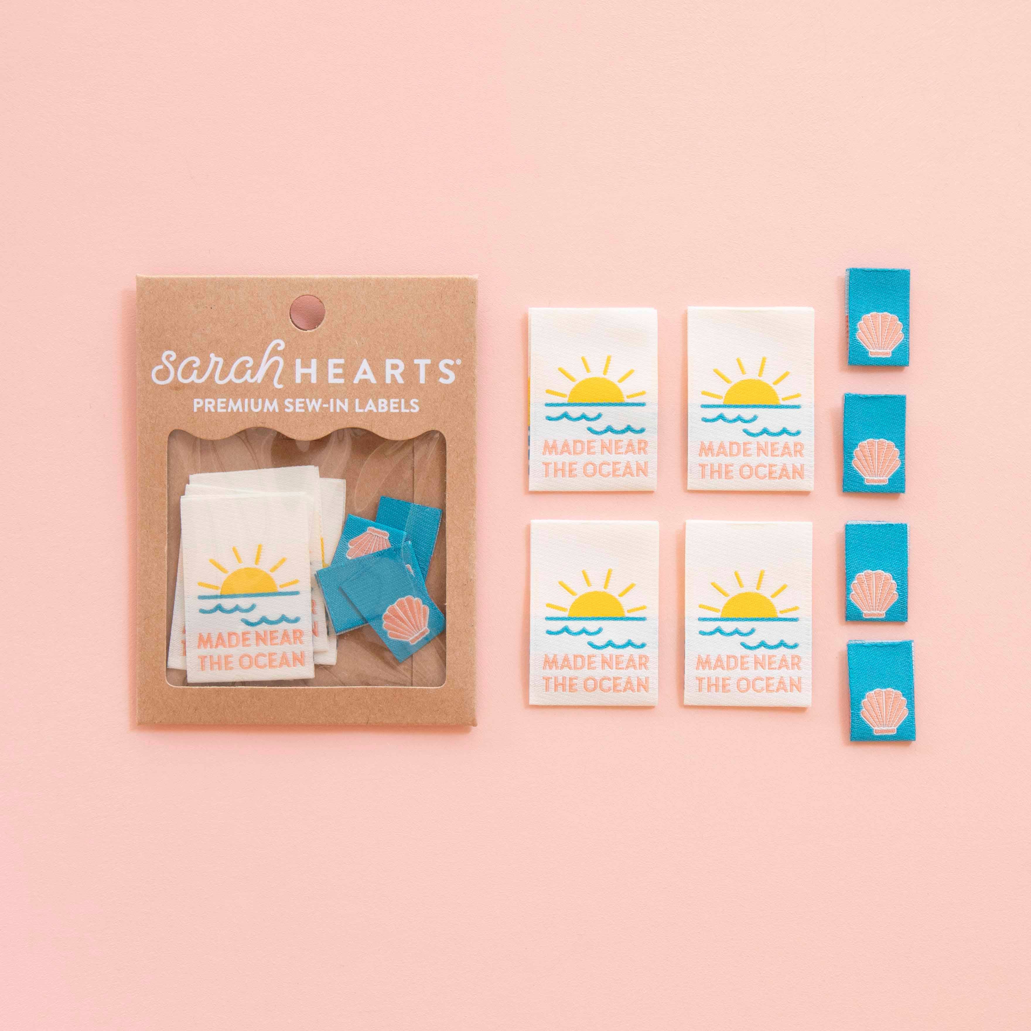 Sarah Hearts - Wholesale Craft Supplies - Made Near the Ocean - Sewing Woven Clothing Label Tags