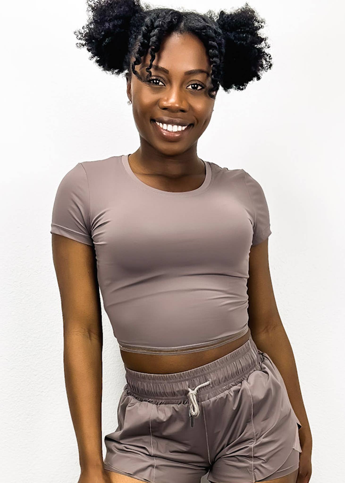 Active by Anna-Kaci - Wholesale Athletic Top - Women's - Fitted Cropped Mesh Trim Tee6