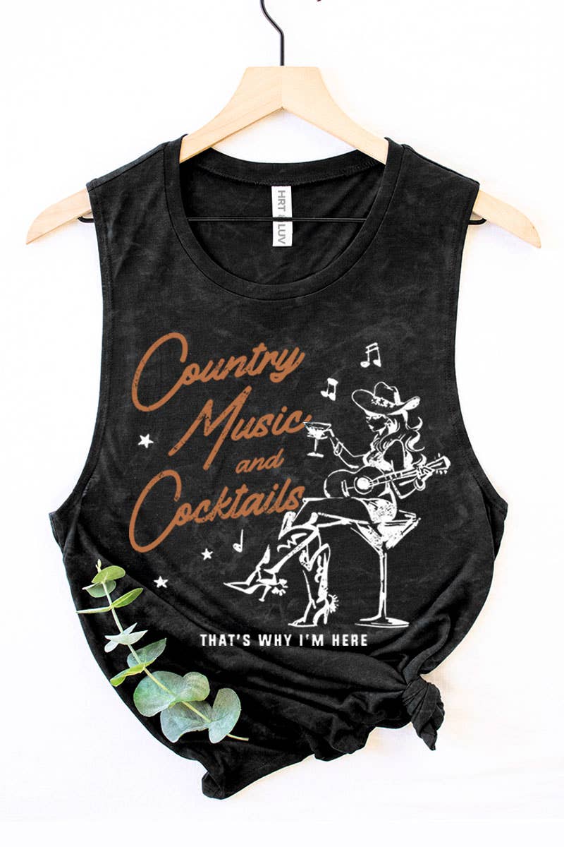 HRTandLUV – wholesale Linne (Tryckt) - Dam – COUNTRYMUSIK OCH COCKTAILS MINERAL GRAFISK LINNE1