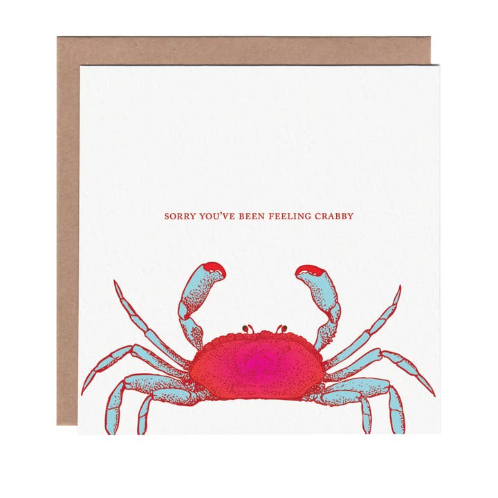 Feeling Crabby Apology/Friendship Greeting Card for wholesale by Ampersand M Studio