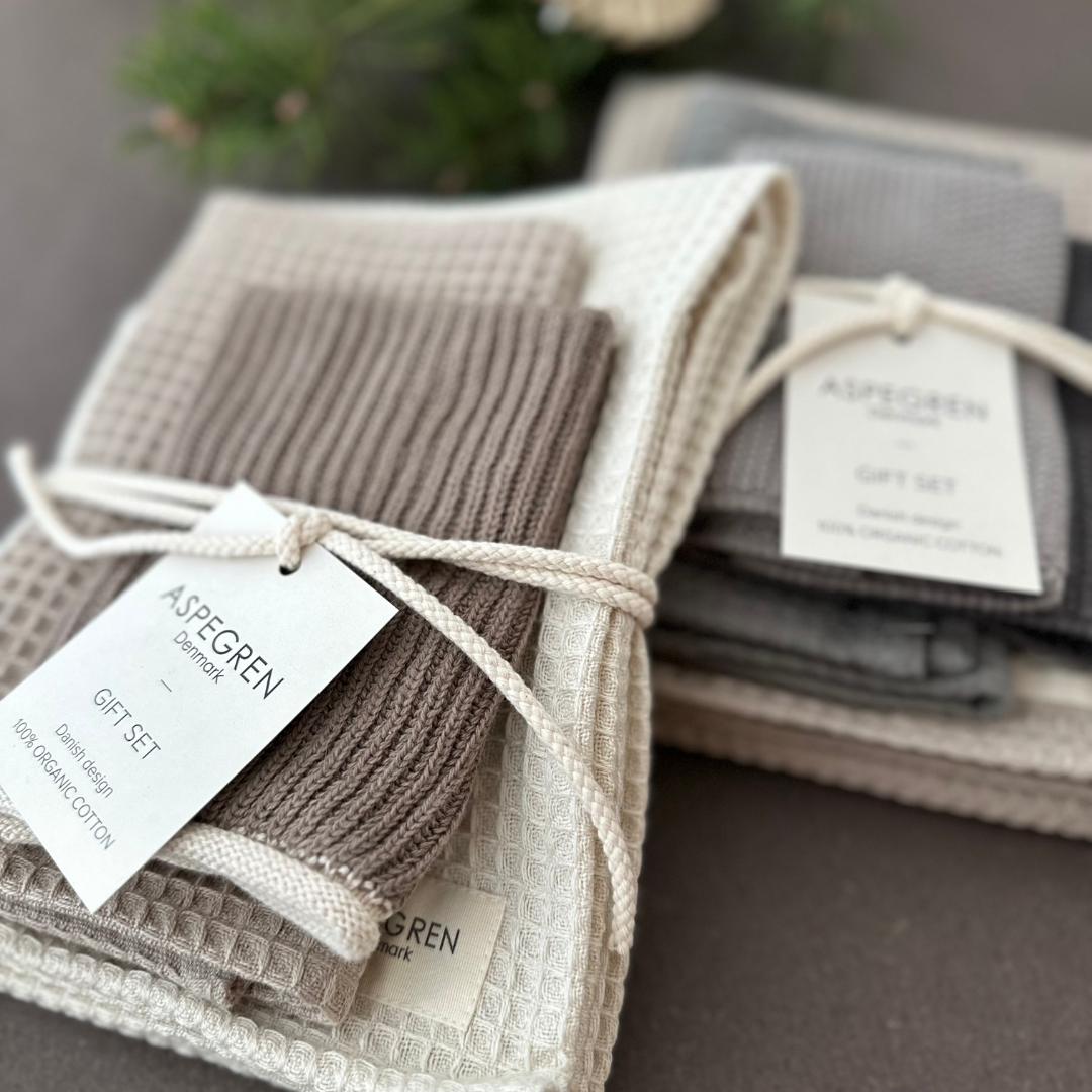 Aspegren Denmark – wholesale Dishcloth – Gift set - 100% Organic cotton - Set of 3 - Coconut 2