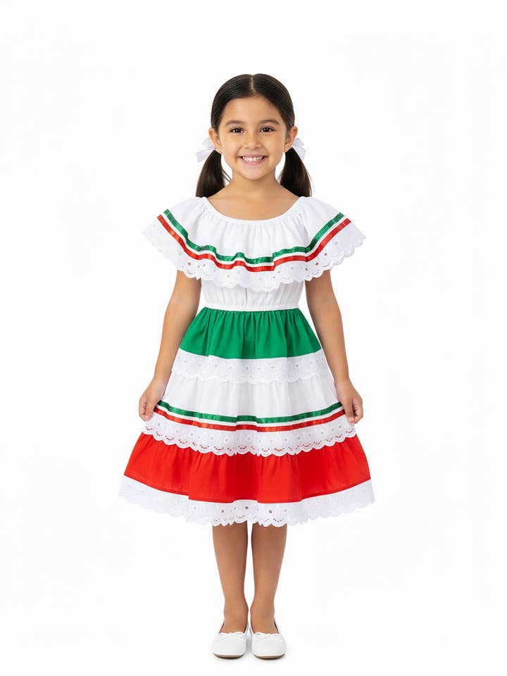 Meisjes Traditionele Mexicaanse Cinco De Mayo Feestjurk 2-4 voor wholesale door Unik