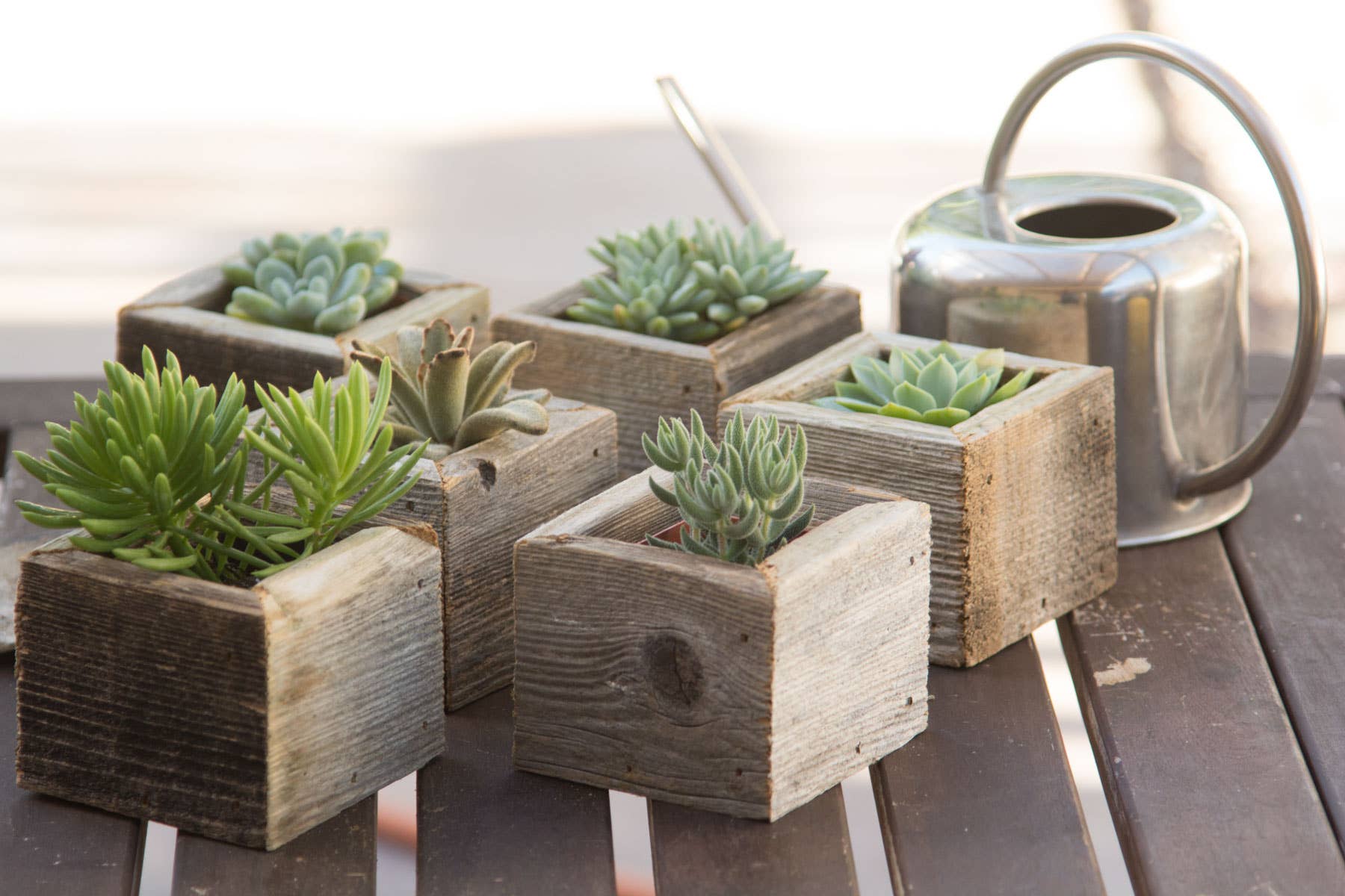 Love Reclaimed - Wholesale Planter Box - Reclaimed Wood Mini Square Planters / Favor Boxes1