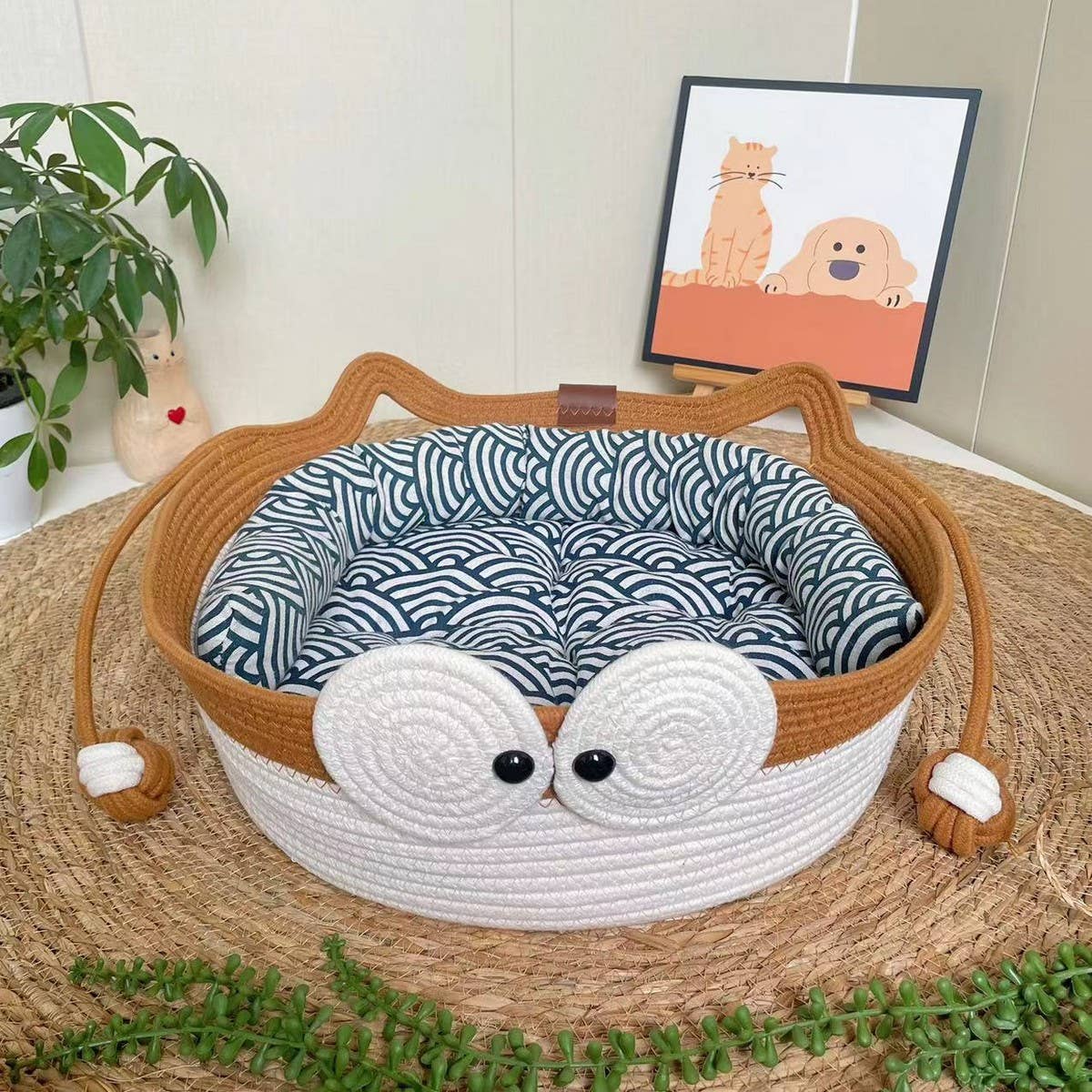 PAWPAWwholesale - Wholesale Pet Bed - Cat - Woven Cat House with Toy Ball for All Seasons_CWMM656113
