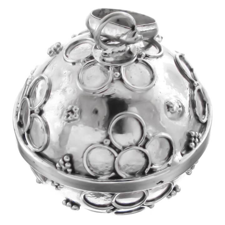 Pendentif rond en argent sterling 925 avec boule d'harmonie de 18 mm, carillon de Bali fait main, 1 1/8" pour la vente par FifiRose