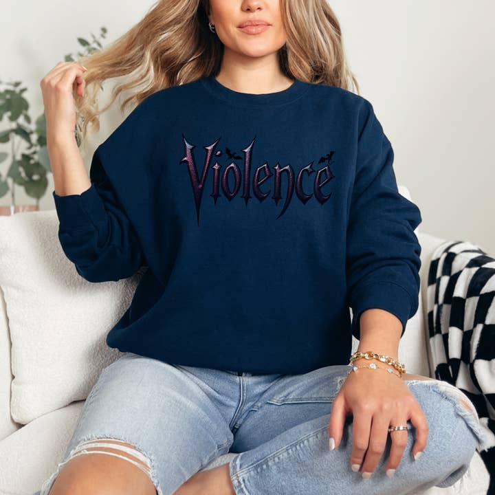 MagicMerchEmporium - Wholesale Graphic Sweatshirt - Women's - "Violence" Graphic Sweatshirt4
