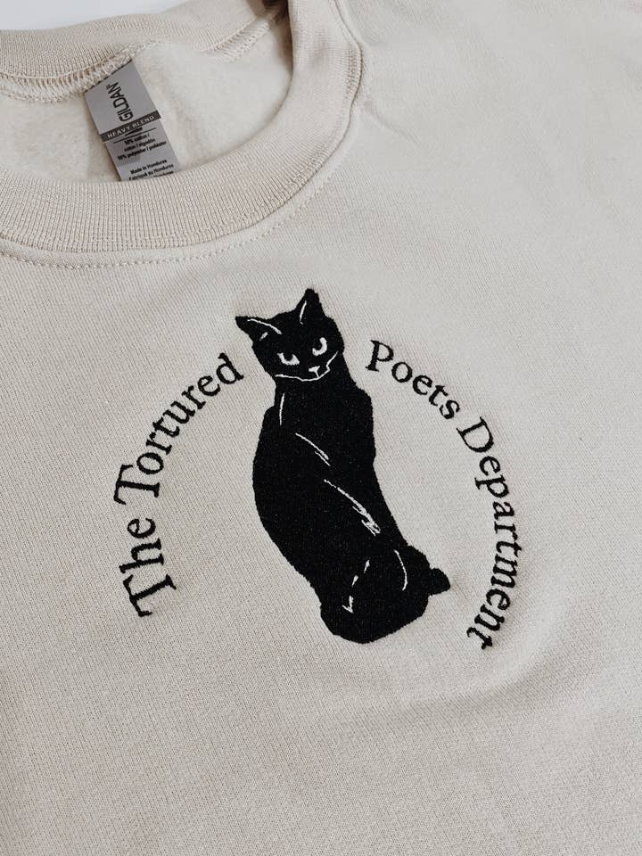 The Tortured Poets Department Embroidered Sweatshirt for wholesale by Molly Louise Shop