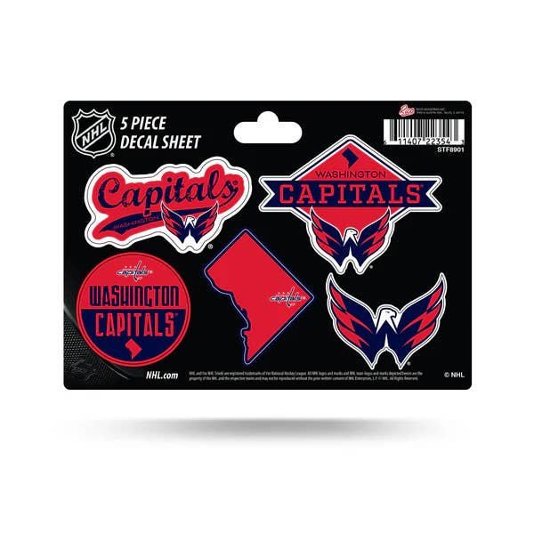 Feuille de décalcomanies 5 pièces des Capitals de Washington pour la vente par Rico Industries