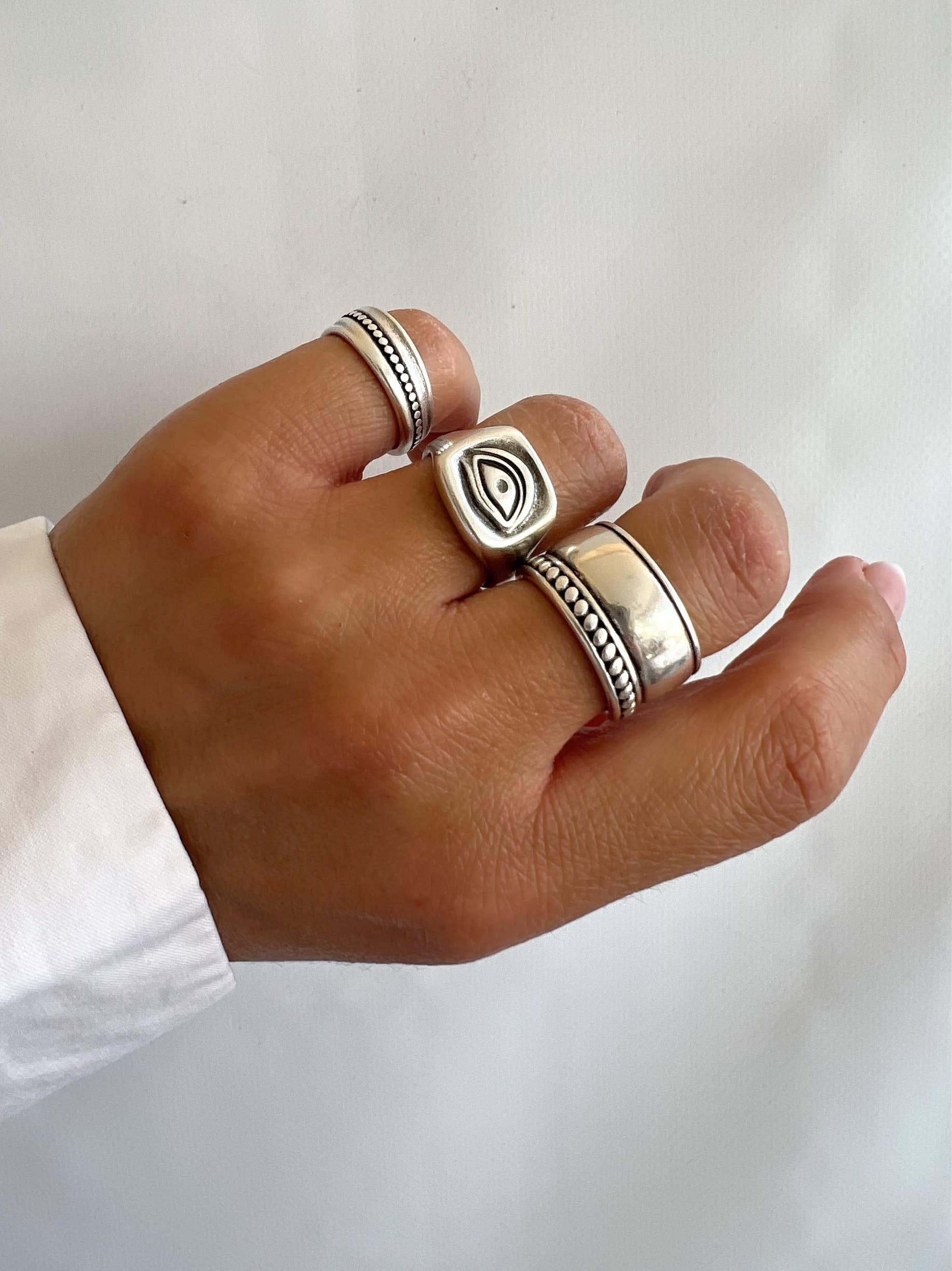 Christina Christi - Wholesale Band/Stacked Ring - Silver Stackable Rings, Silver Band Rings, Wide Rings, Daint4