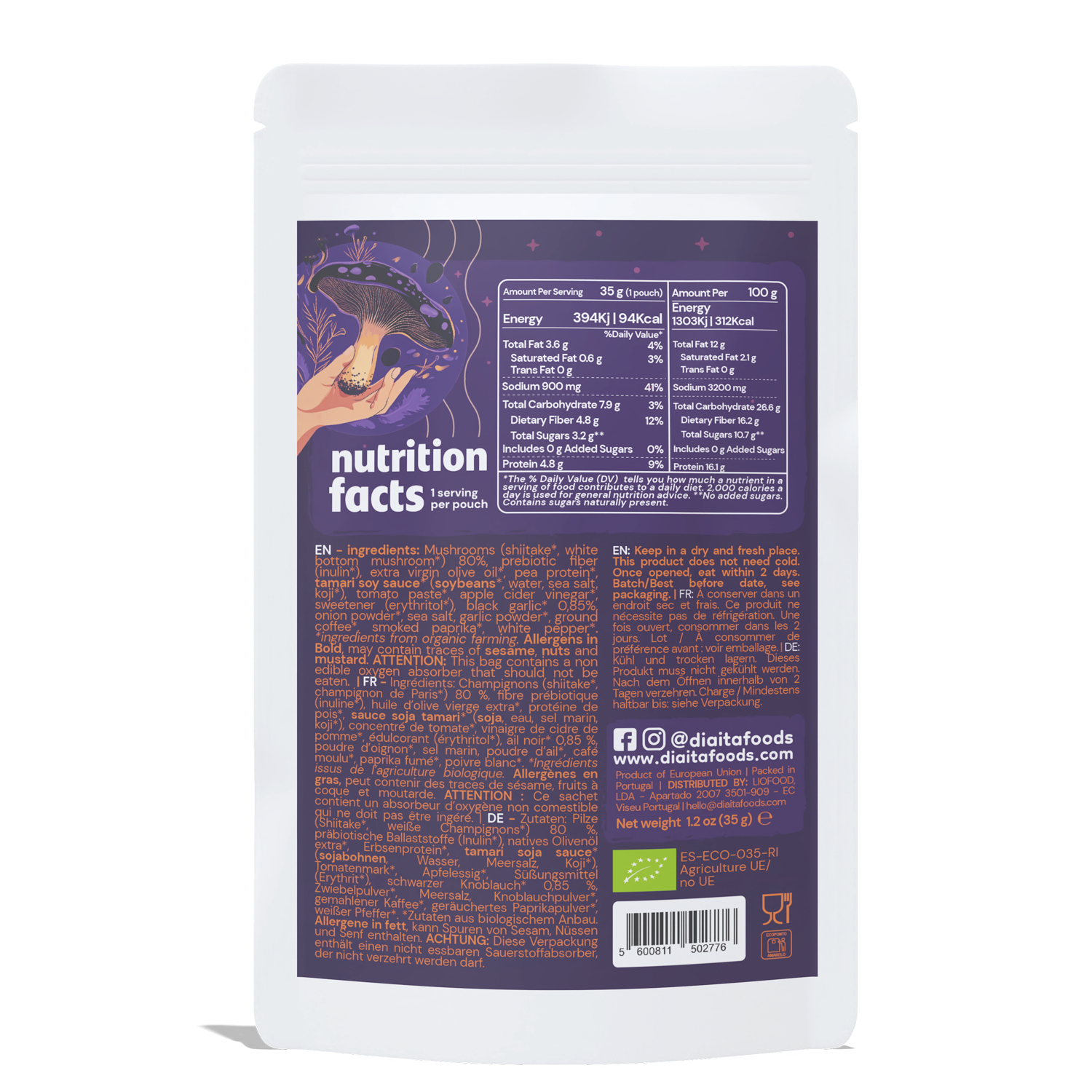 Diaita - Wholesale Jerky - Black Garlic Mushroom Jerky1