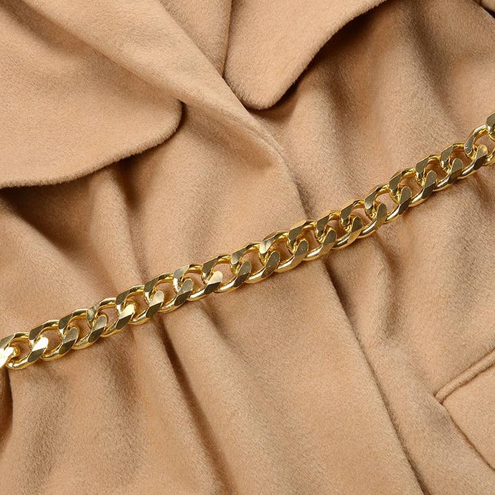 Color as pictures CT105Y Refined Wool Coat with Chain Belt for Cold Seasons for wholesale on Faire4