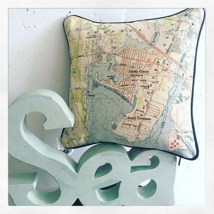 Not for Navigation - Wholesale Throw/Decorative Pillow - Decorative Canvas Pillow - Custom Location Nautical Chart12