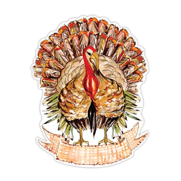 Standing Turkey with Fall Foliage Die-Cut Accents for wholesale by RosanneBeck Collections