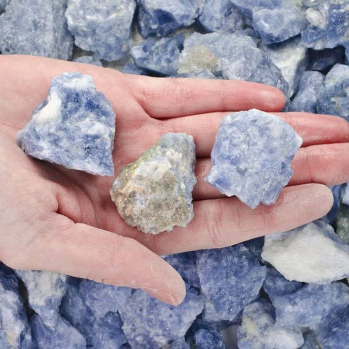 Fantasia Mining – wholesale Spiritual stone/crystal – Rough Blue Calcite Crystals - Raw Natural Stones (1 lb)