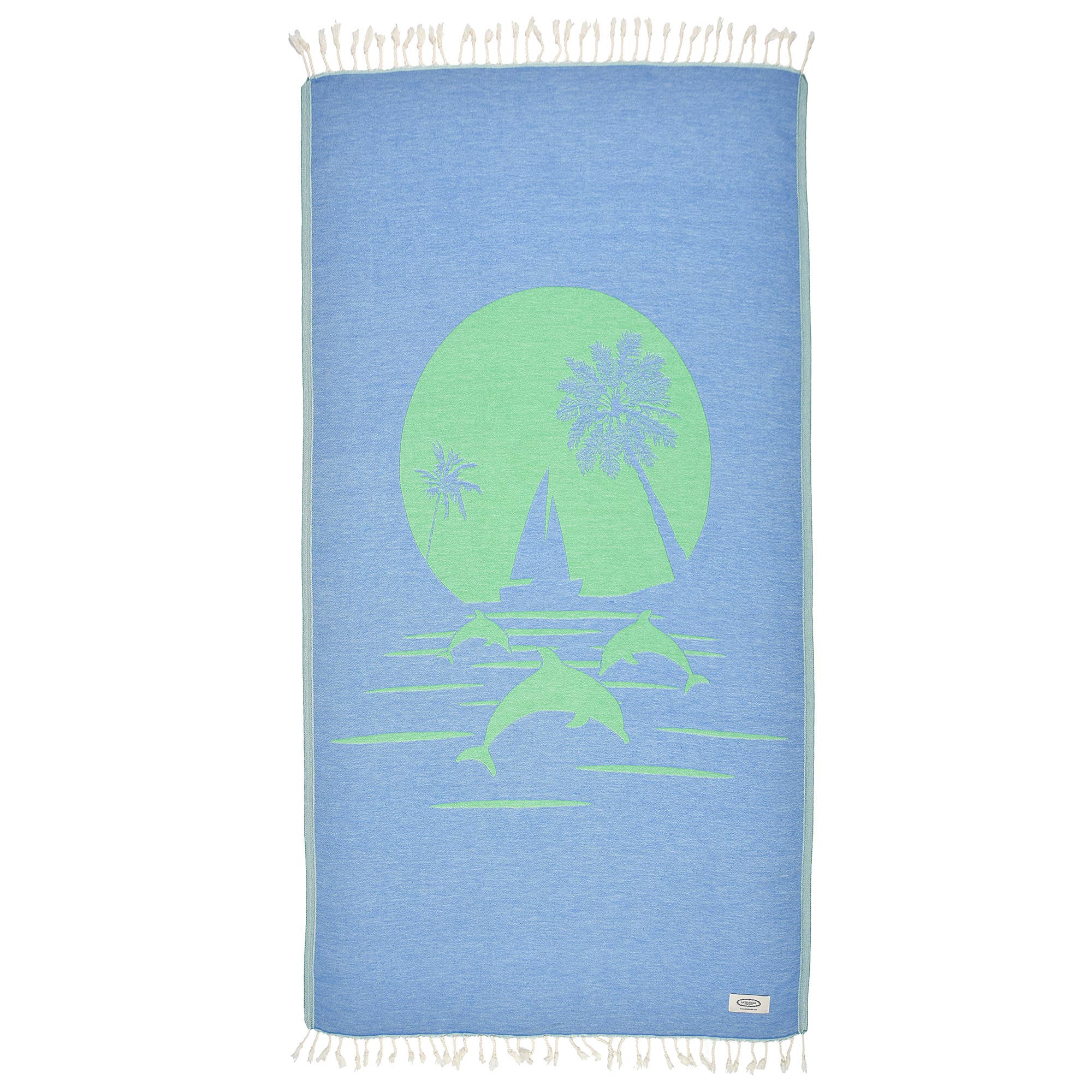 La Hammam - Wholesale Beach Towel - *Exclusive Green Dolphins Peshtemal Pure Cotton Beach Towel3