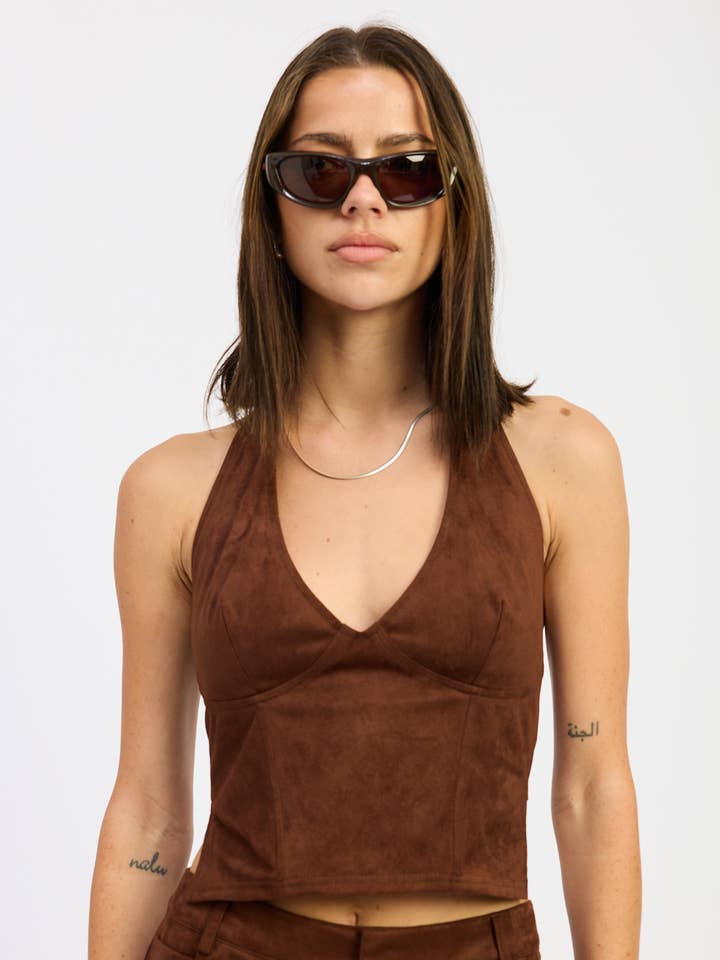 Emory Park - Vendita all'ingrosso Camicetta - Donna - TOP IN CAMOSCIO CON ZIP POSTERIORE0