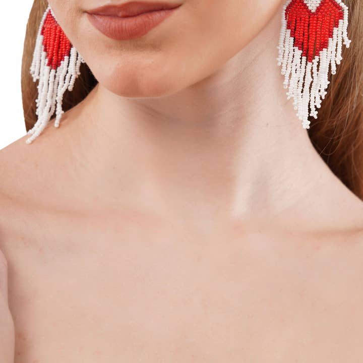 Cordelia Kraft - Wholesale Dangle earrings - Heart Shaped Earring | Beaded Jewelry | Valentine's Gift1