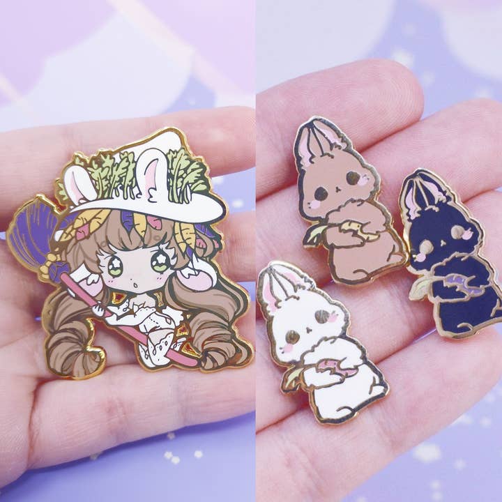 Kittynaut - Wholesale Lapel Pin/Button - Bunny Familiars - Enamel Pins1