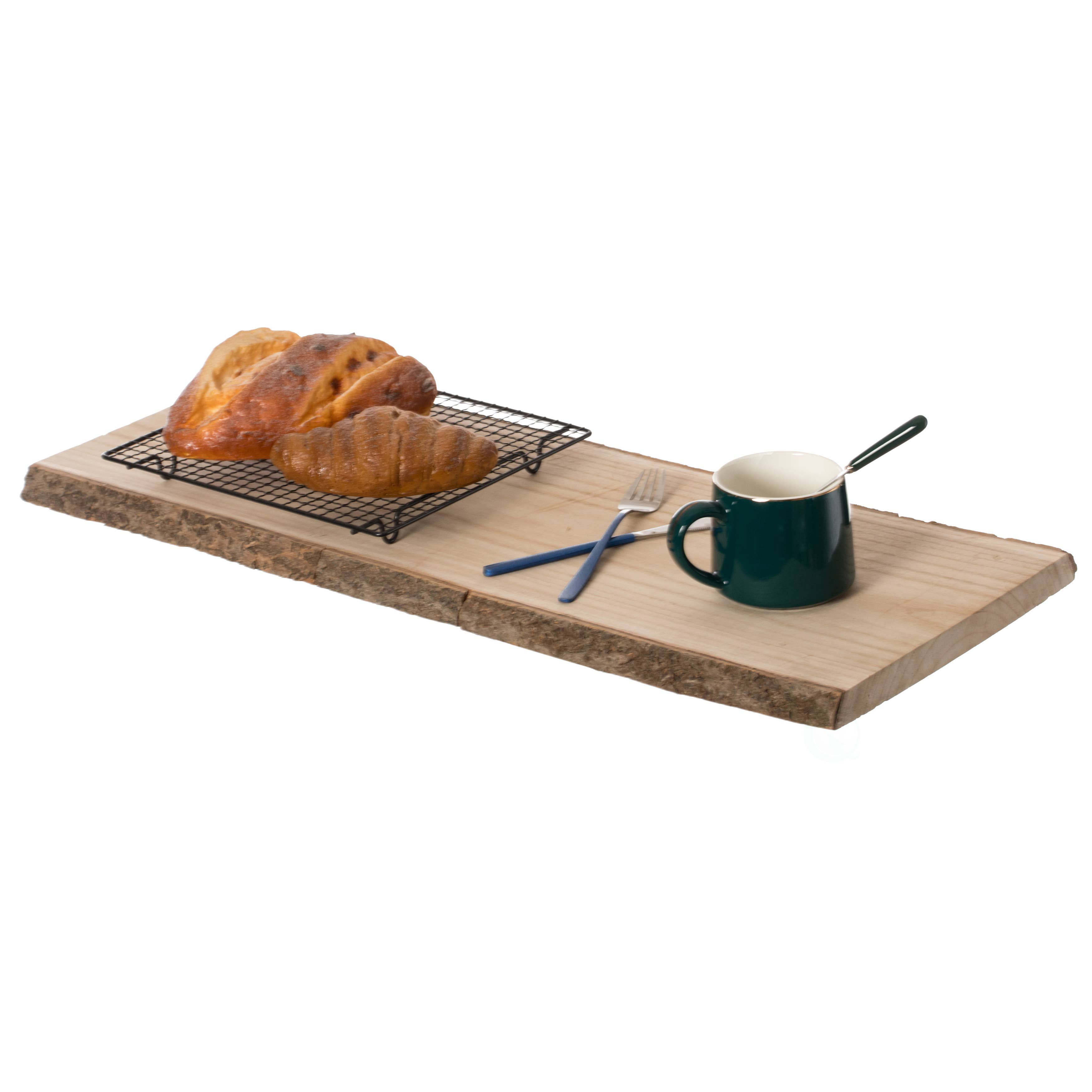 Quickway Imports - Wholesale Serving Tray - Rustic Natural Tree Log Wooden Rectangular Serving Tray2