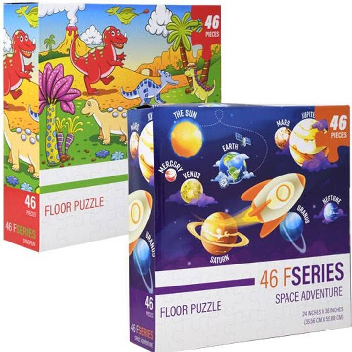 Space Adventure / Dinofun 46 pc floor puzzle for wholesale by Limited Edition Toys