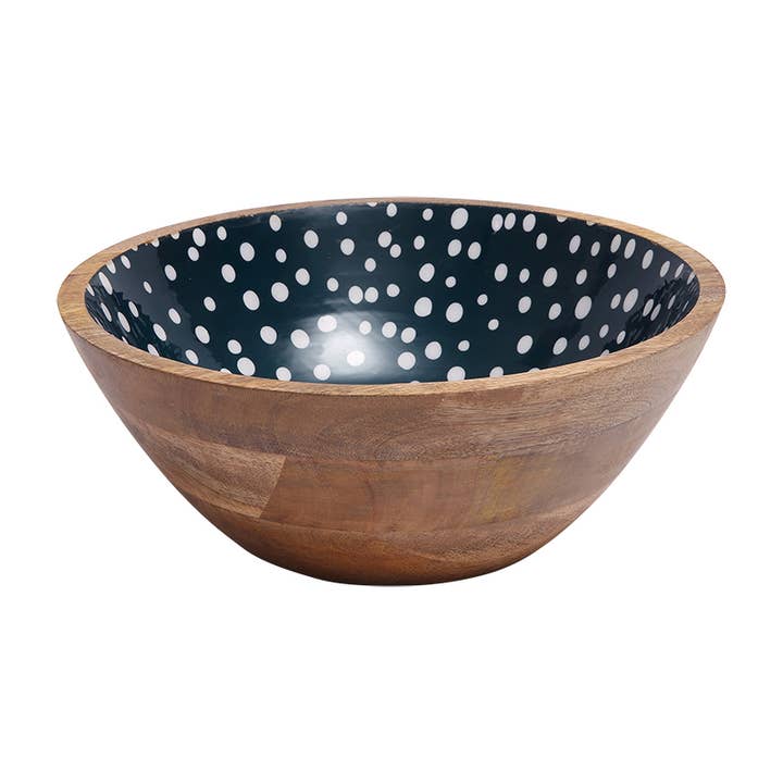 Sintra Mango Wood Spotted Salad Bowl - Ink Blue for wholesale by Dexam