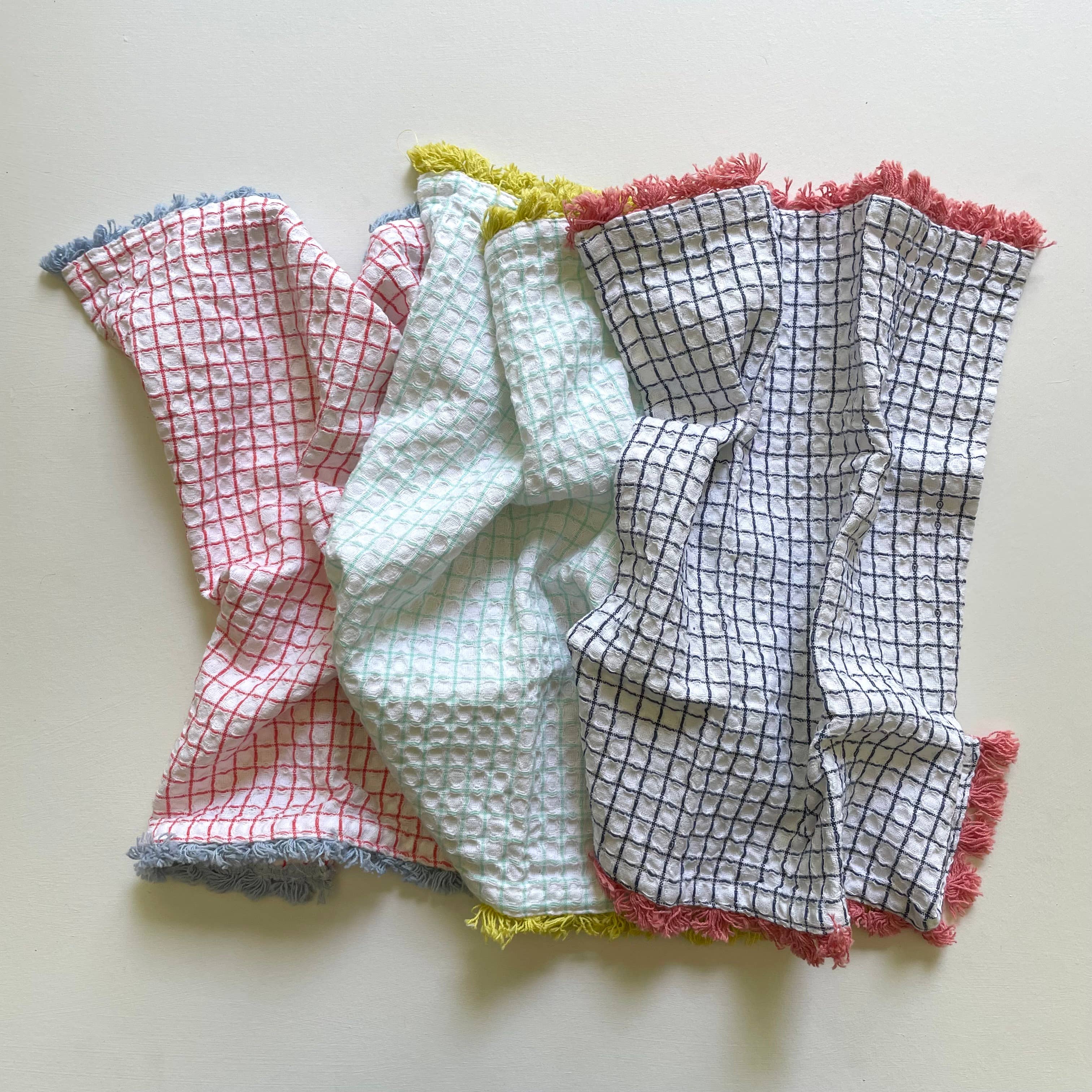 fort & field - Wholesale Dishcloth - 100% cotton waffle square bright fringe kitchen dishcloth3