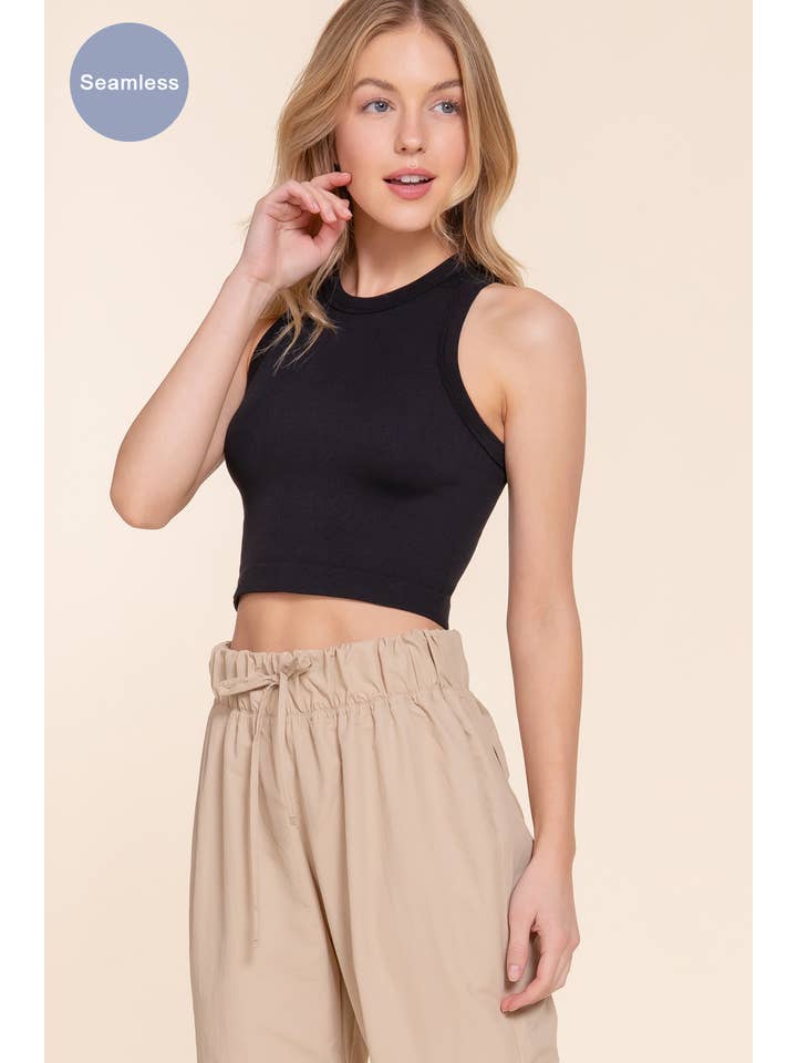 Active Basic | Active USA – Großhandel Strickoberteil – Damen – Ärmelloses, nahtloses Ripptop mit Rundhalsausschnitt2