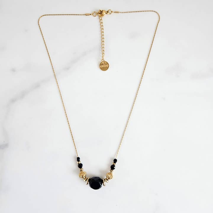 LITCHI - Wholesale Pendant/Charm Necklace - Black Night black stone necklace1