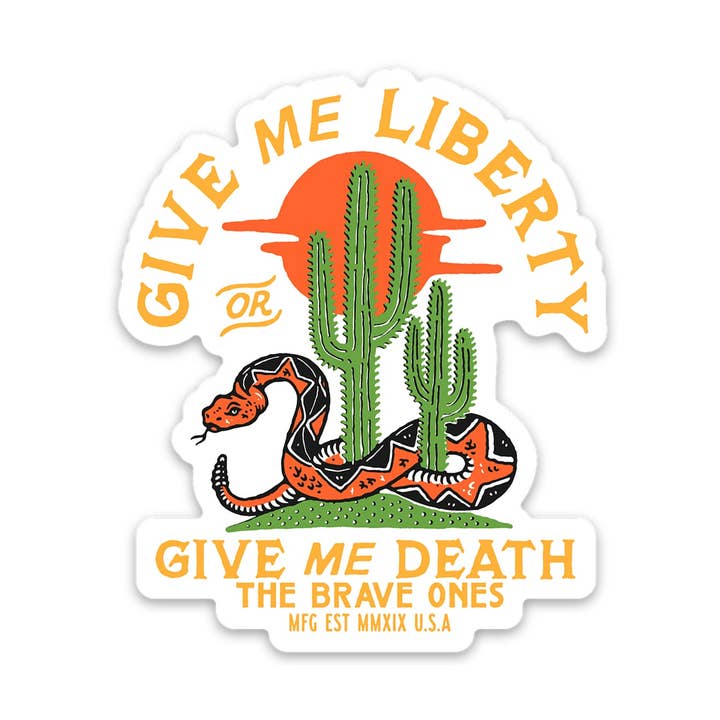 Liberty Or Death Sticker for wholesale by The Brave Ones