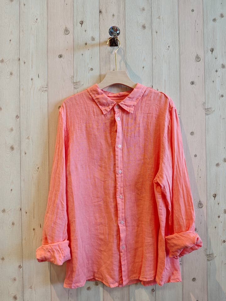 Linen & More - Wholesale Button Down Shirt - Men's - REF 219597 PLUS SIZE MEN'S SHIRT 100% LINEN
