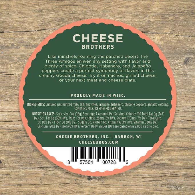 Cheese Brothers - Wholesale Cheese - 3 Amigos - Spicy Gouda