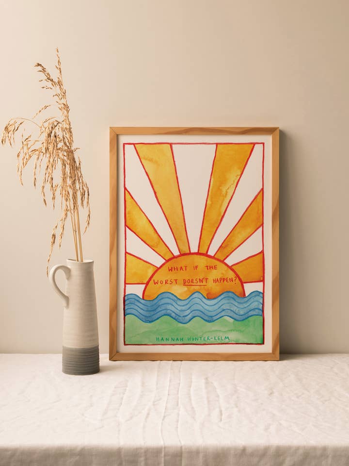 Sunrise Quote Art Print - Positive Thinking Wall Art for wholesale by Hannah Hunter-Kelm