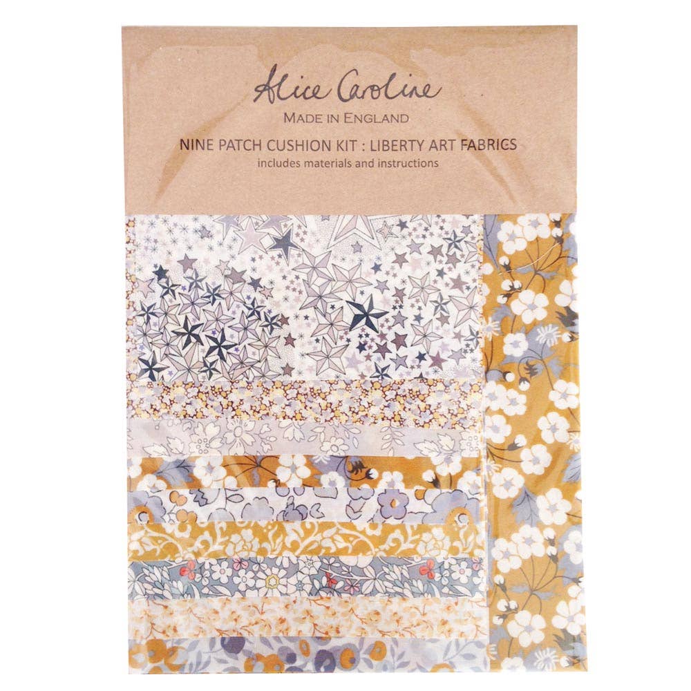 Alice Caroline - Vendita all'ingrosso Kit da cucito creativo - Kit cuscino Nine Patch con tessuto Liberty Tana Lawn a colori misti4