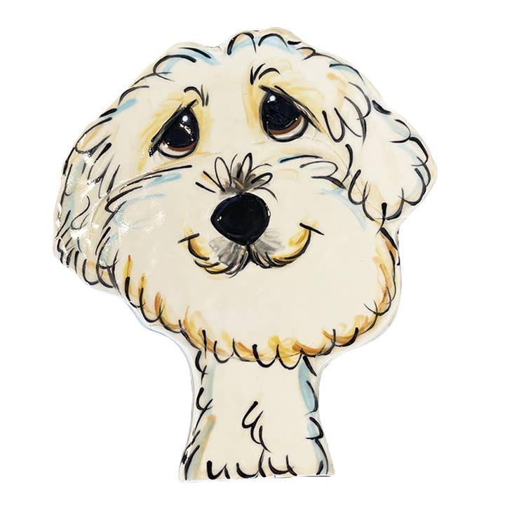 Bichon “Bola de Neve” | Azulejo Estruturado Pintado à Mão por atacado de Faux Paw Productions