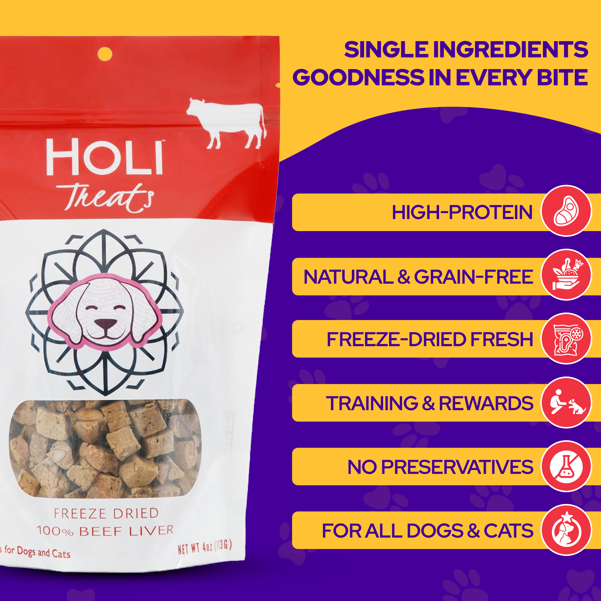 HOLI - Wholesale Pet Treats - Dog - Beef Liver Dog Treats - All Natural - Freeze Dried1