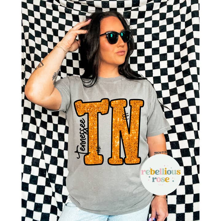 Glitter Tennessee Graphic T-shirt for wholesale by Rebellious Rose LLC