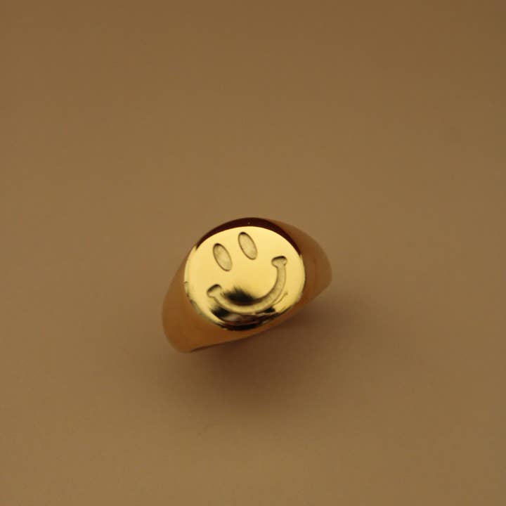 24th & Gold - Wholesale Band/Stacked Ring - Smiley Ring5